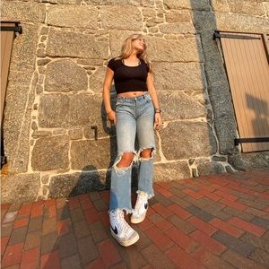 We the Free Wide Leg Ripped Jeans